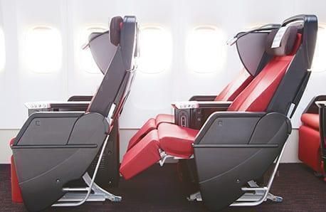 A side view of JAL Premium economy Seats