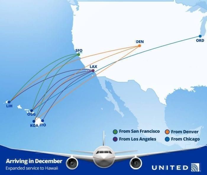 united routes to hawaii