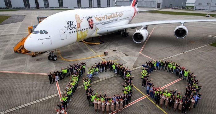 Emirates 100th airbus A380