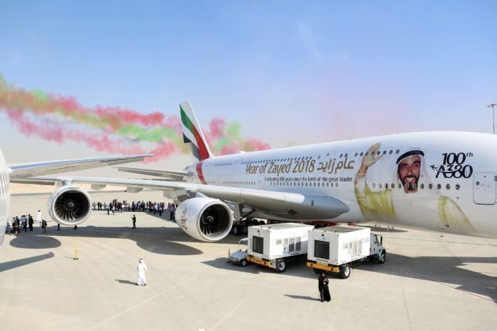 emirates A380 at air show