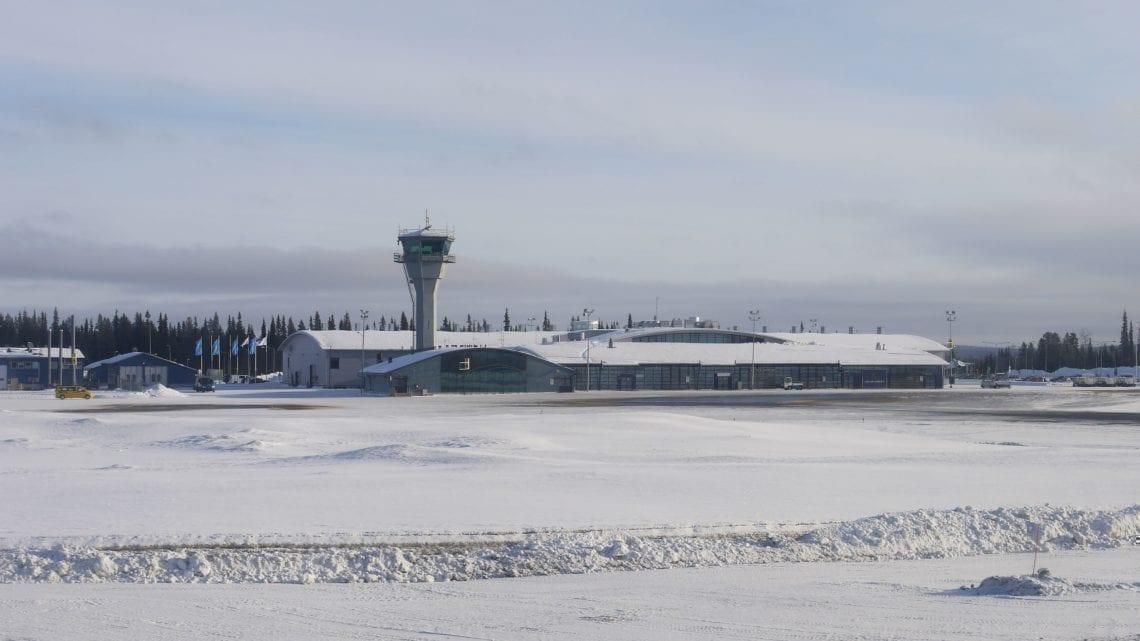 snowy airport