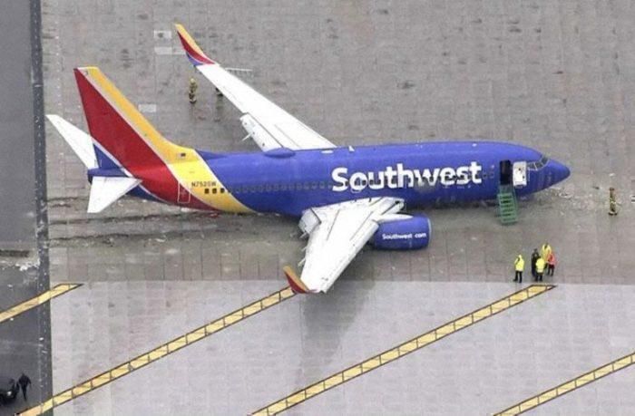 Southwest Airlines Flight Skids Off Runway In Burbank - No One Injured