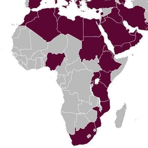 African unserved countries by Qatar