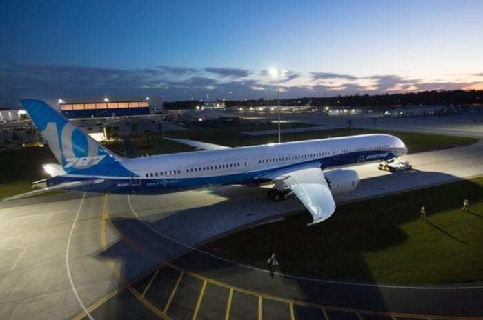 The first 787 produced in Charleston