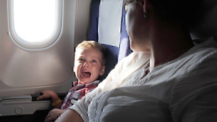 screaming child on plane