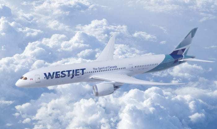 Westjet 787 Dreamliner in flight