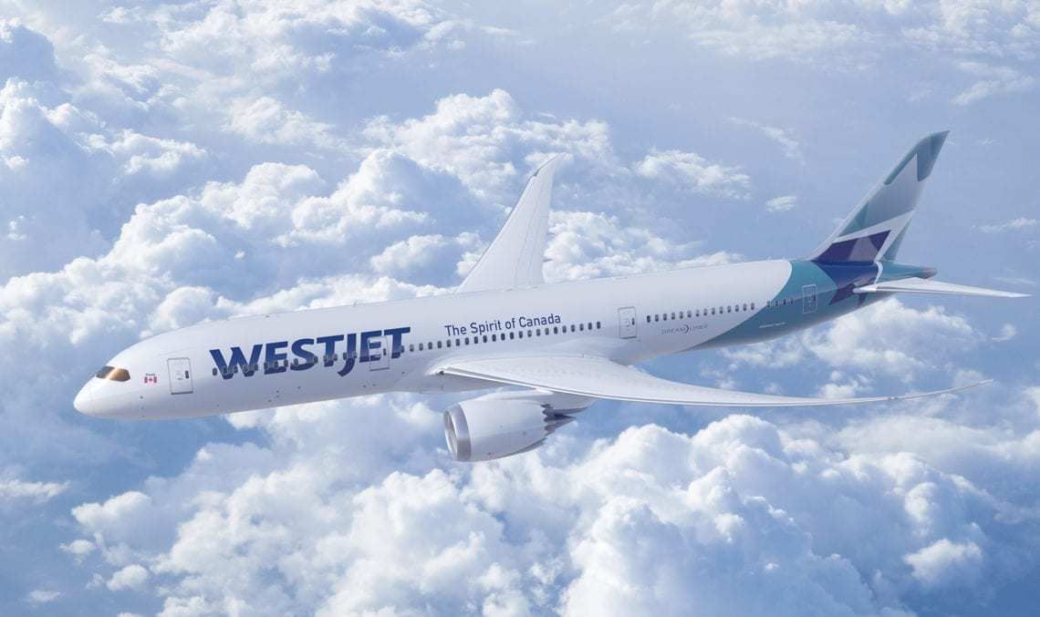 Westjet 787 Dreamliner in flight