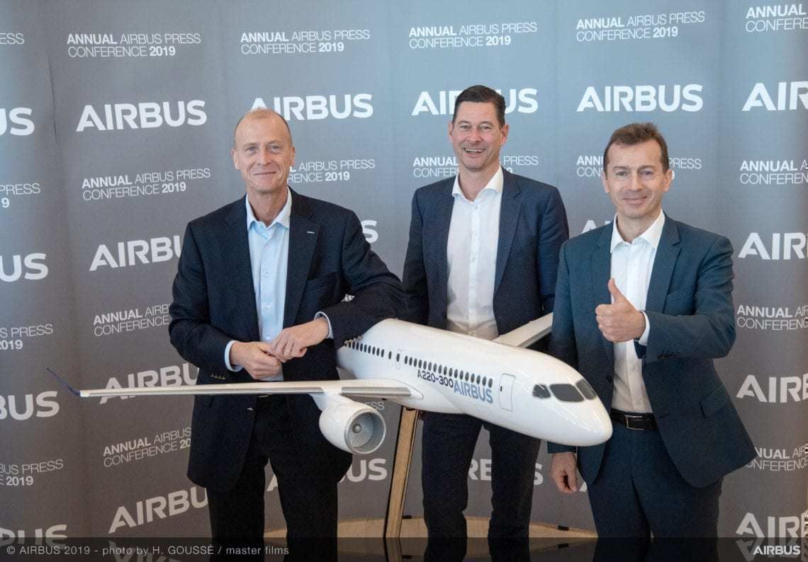 Airbus' executive team at press conference