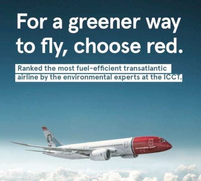 Norwegian most fuel-efficient transatlantic airline