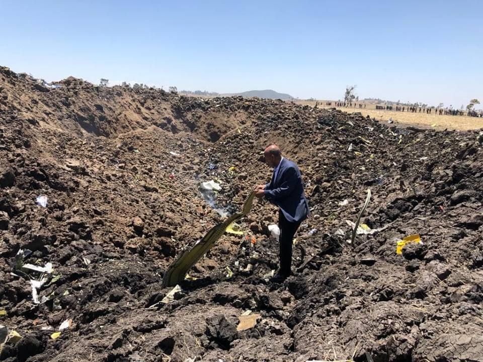 Ethiopian Airlines crash debris