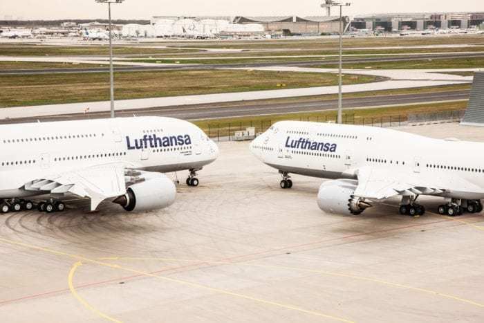 Lufthansa A380 and 747