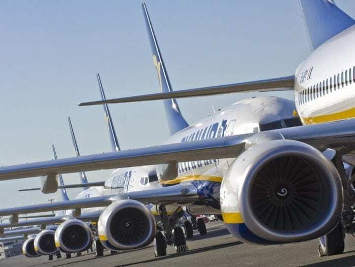 Line of Ryanair Aircraft