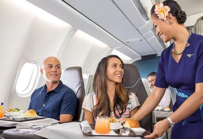 Hawaiian Airlines A330 drinks service