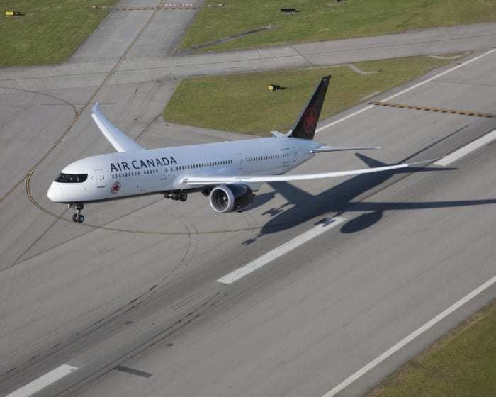 Air Canada aircraft during takeoff