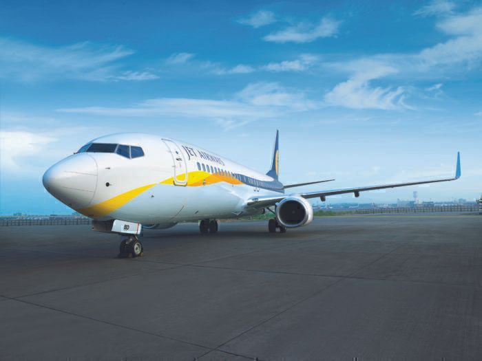 A Jet Airways Boeing 737 on the tarmac