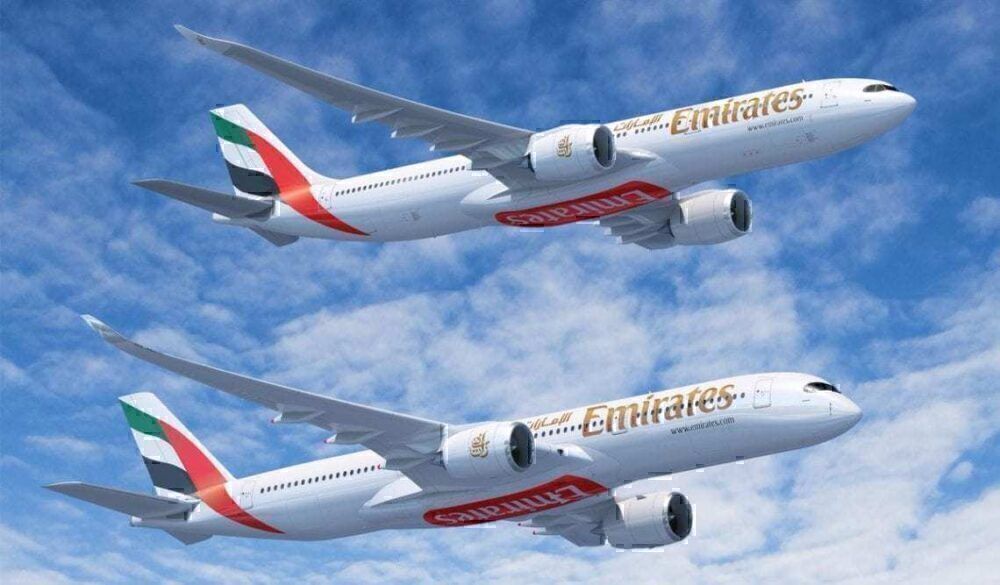 Emirates A350 and A330