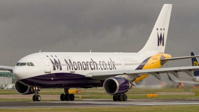 Monarch airlines stormy skies