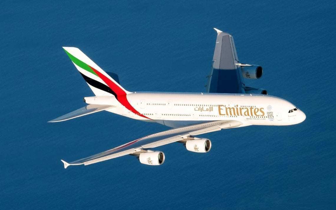 Emirates A380 mid-air