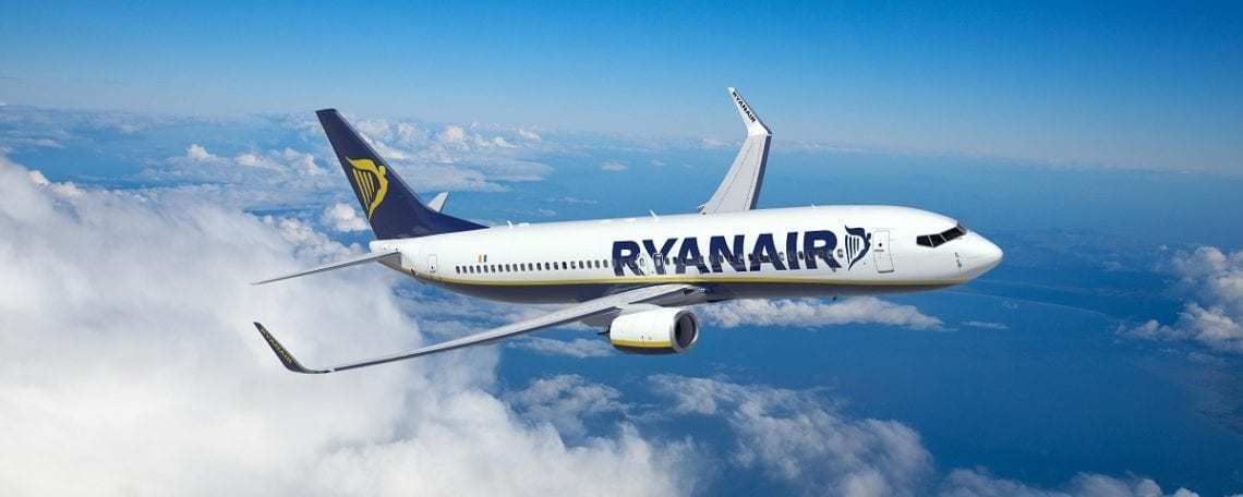Ryanair airliner in flight