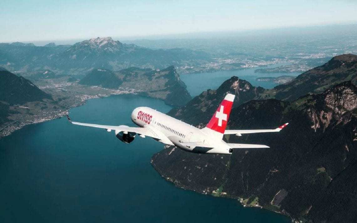 Swiss CS100 over mountains