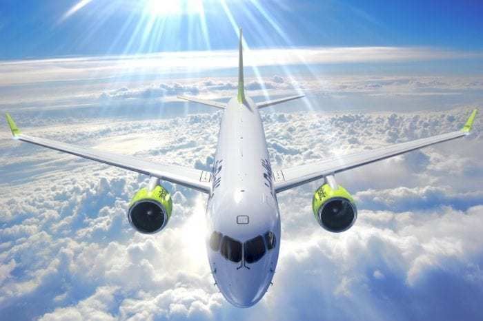 AirBaltic airliner in flight