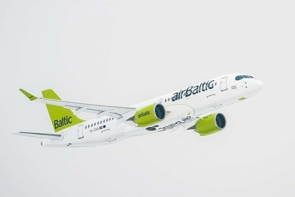 airBaltic CS300 arives in Riga, now A220
