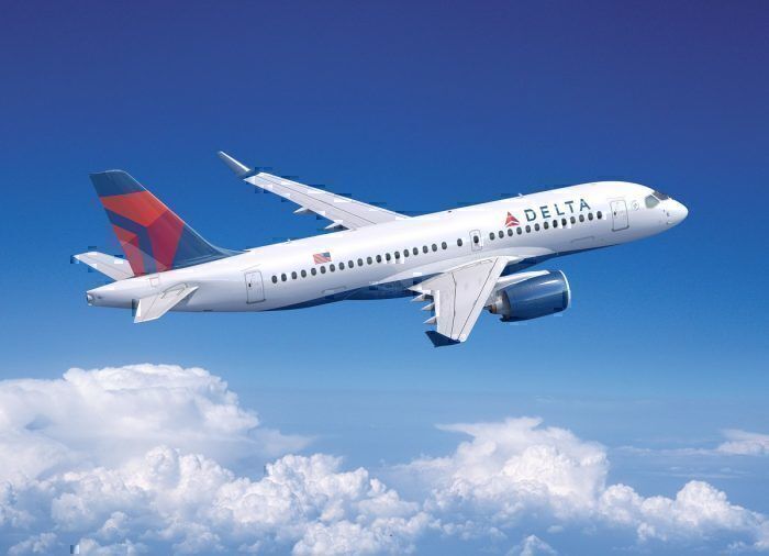 Delta Airlines A220 in flight
