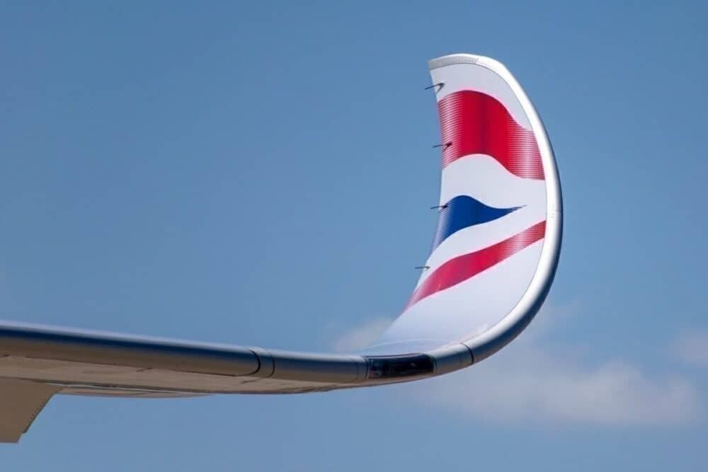 The gorgeous painted wingtips of BA's A350