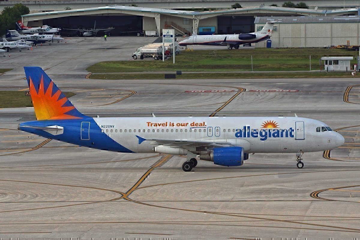 Allegiant airliner on taxiway
