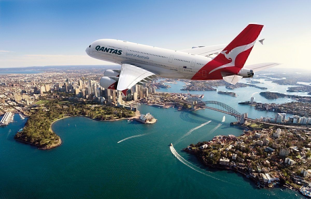 Qantas A380 over Sydney