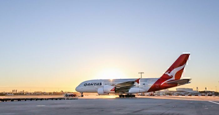 Qantas A380 on taxiway 