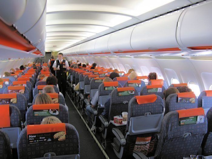 An easyJet A319 interior