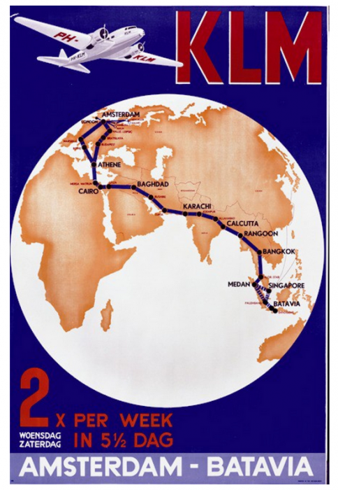 KLM route to Batavia