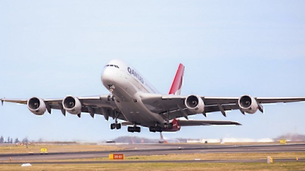 Qantas A380 taking off