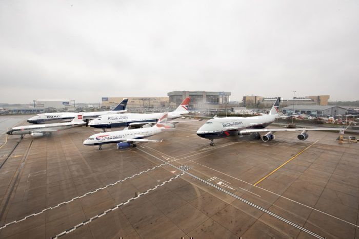 British Airways Aircraft in the 100 year heritage liveries