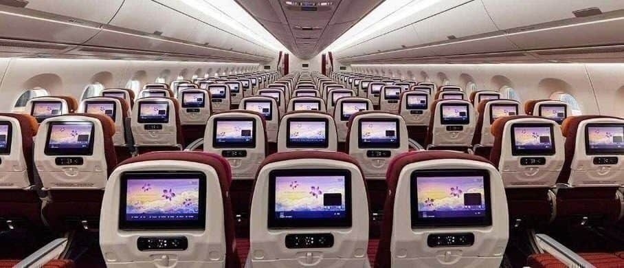 Thai Airways economy class cabin.