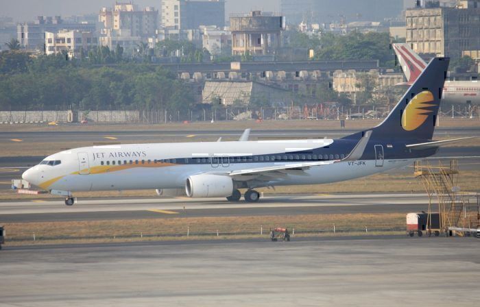 Jet Airways airline on taxiway