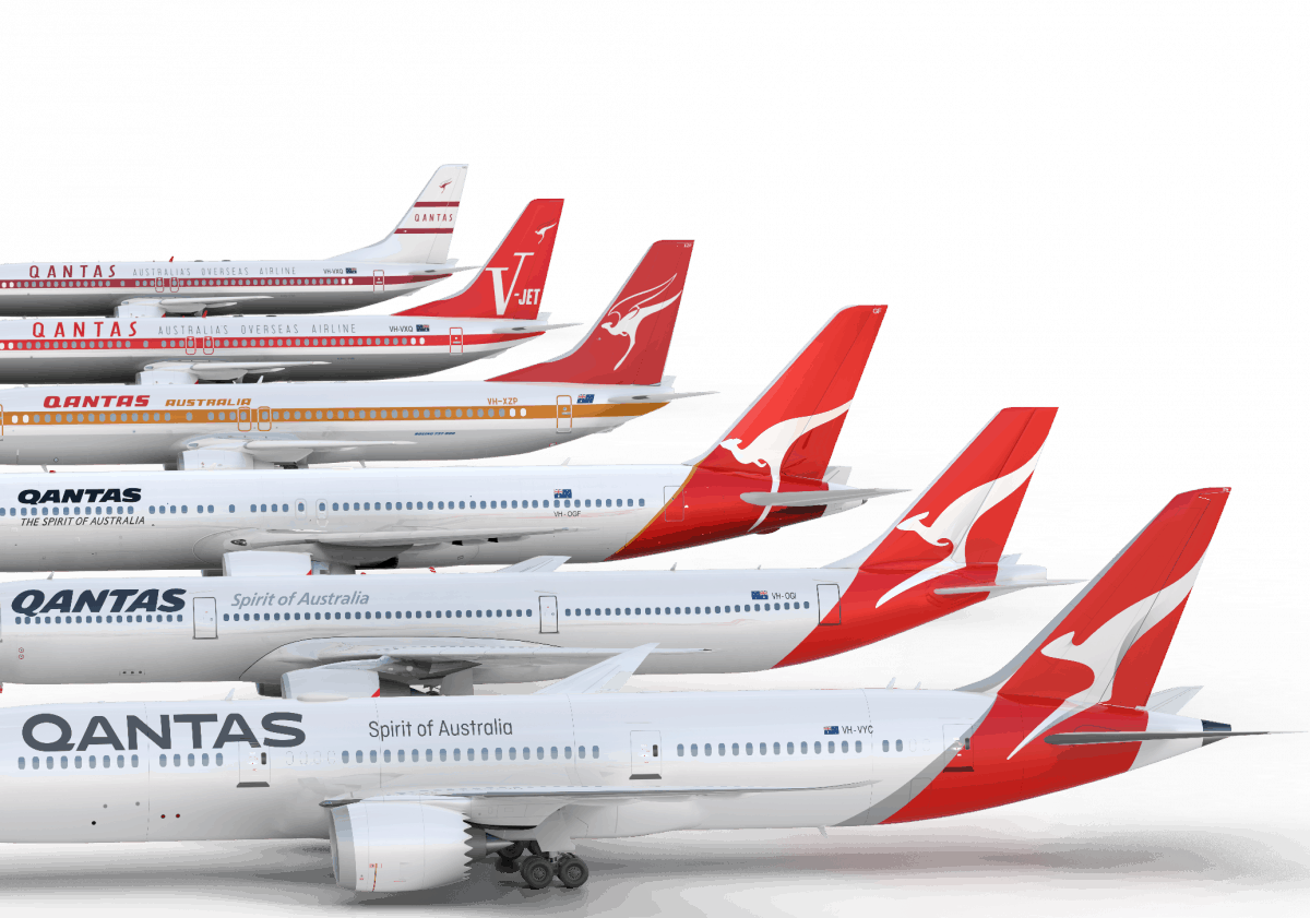 Historic Qantas liveries