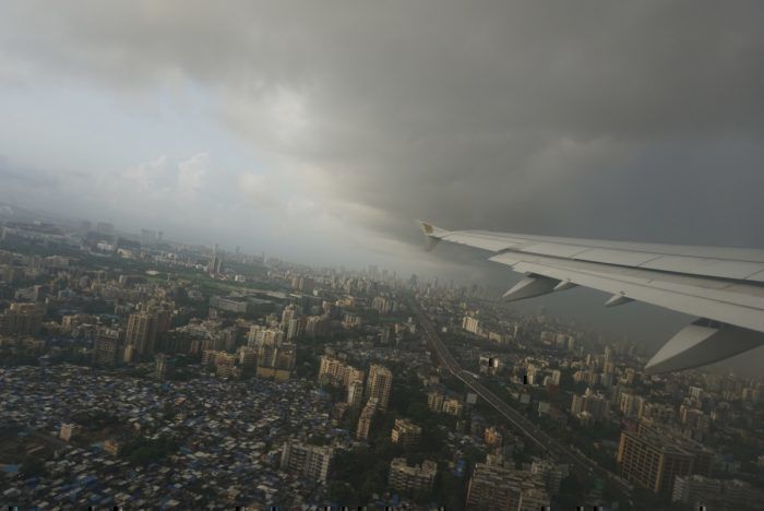 Gulf Air winglet over Mumbai