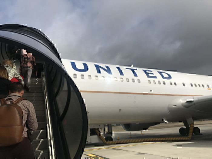 Boarding United Boeing 767-300ER