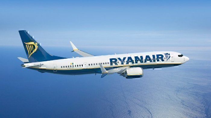 Ryanair jet in flight
