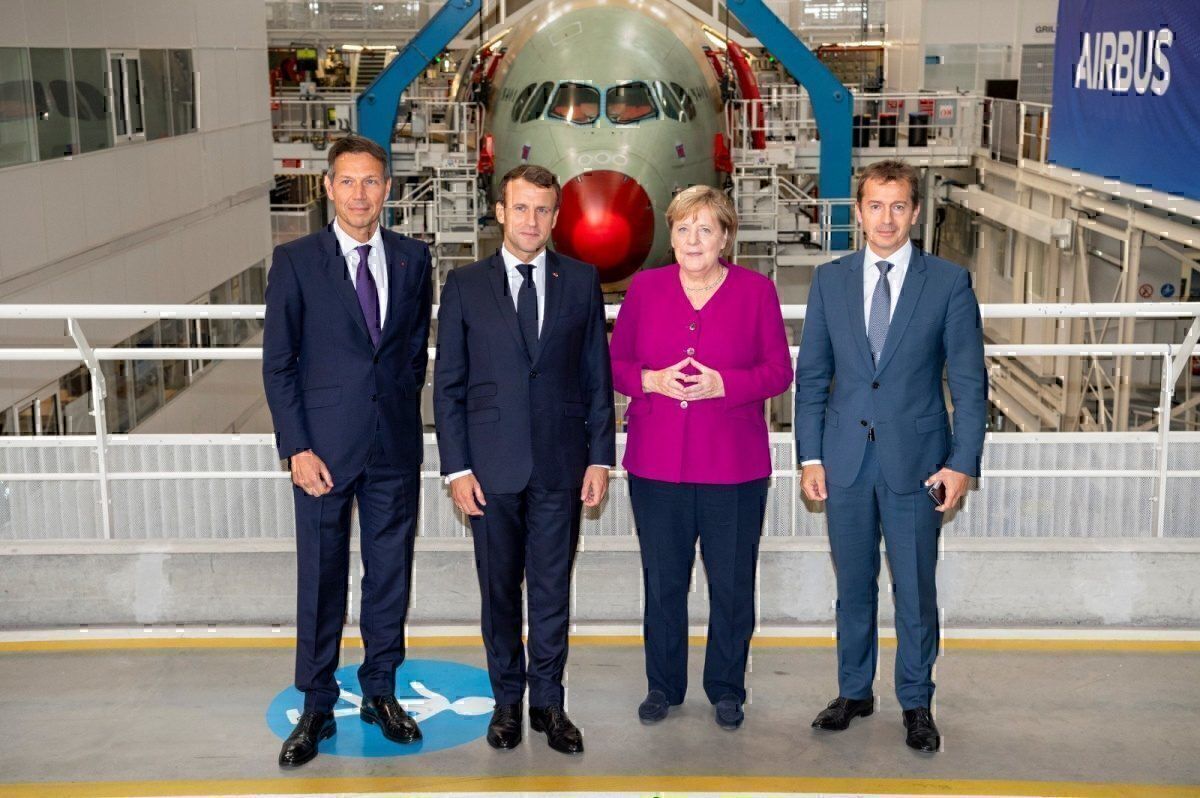 Merkel Macron Airbus