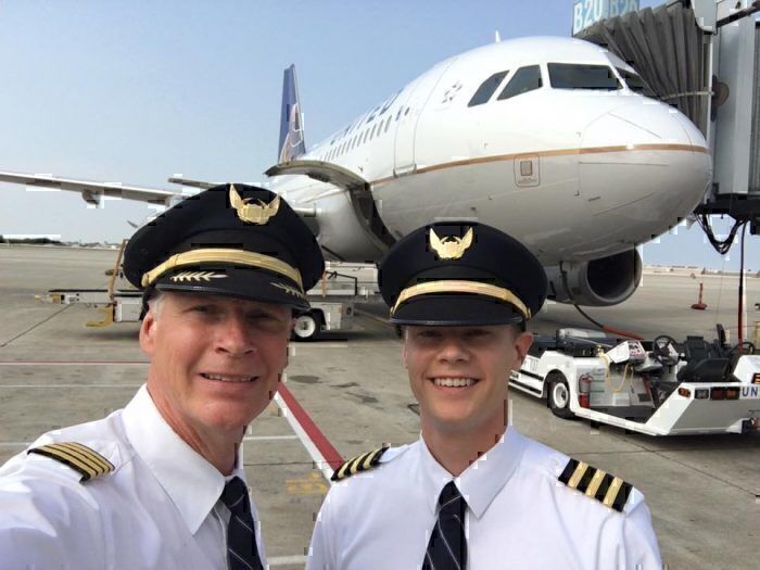 United dad and son pilots
