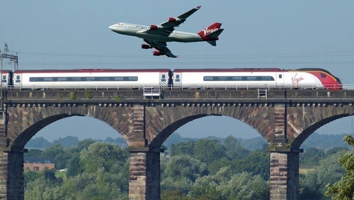 Virgin plane and train
