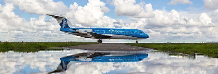 Dutch airline KLM Aircraft on runway 