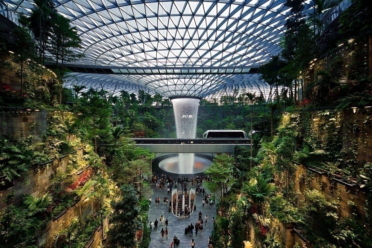 Singapore Jewel Changi Complex and indoor tropical garden