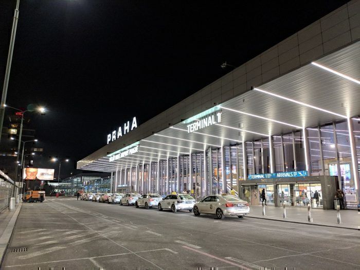 Prague Airport Terminal 1 - Arrivals Hall from the outside