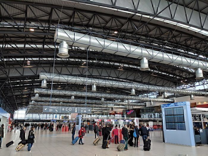 Prague Airport Terminal 2 Departures Hall in March 2019