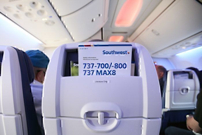 Southwest Airlines 737 MAX interior
