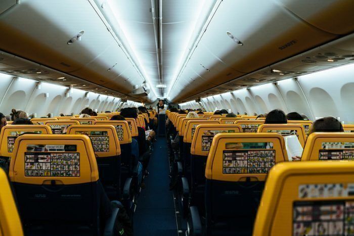 Inside a ryanair plane